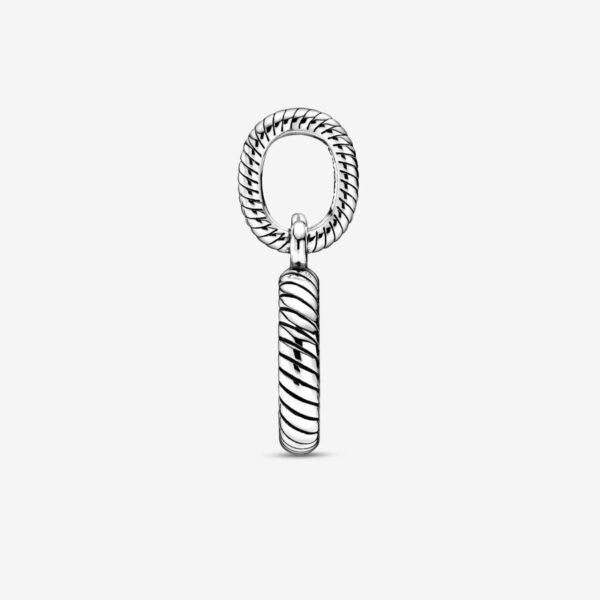 Charm Plata 925 - de corazón abierto con diseño de cadena de serpiente