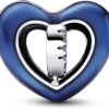 Charm Plata 925 - corazon azul giratorio "Mi persona favorita"