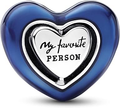 Charm Plata 925 - corazon azul giratorio "Mi persona favorita"