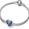 Charm Plata 925 - corazon azul giratorio "Mi persona favorita"