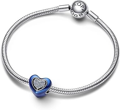 Charm Plata 925 - corazon azul giratorio "Mi persona favorita"