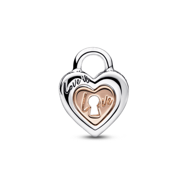 782505C00_2.png Charm Plata 925 - Corazón dividido de dos tonos con candado