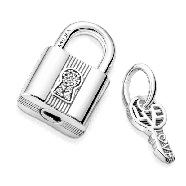 790088C01_4.png Charm Plata 925 - Colgante Candado Y Llave