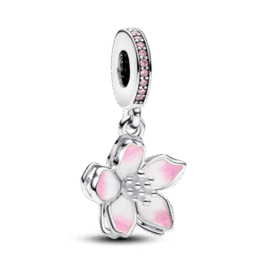Charm Plata 925 - Colgante Flor rosa de Cerezo
