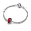 Charm Plata 925 - murano separador rojo con corazones
