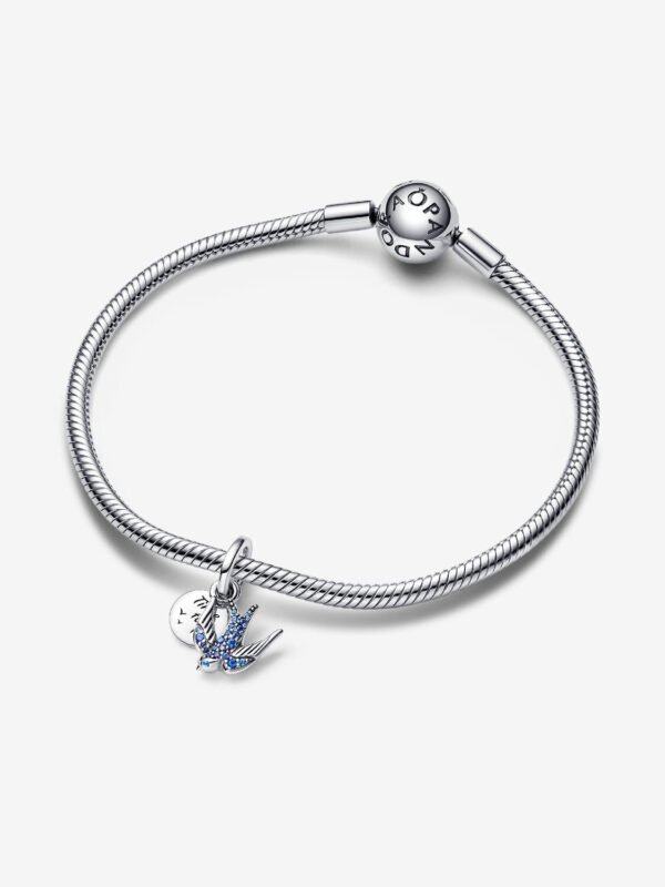792570C01_V3_RGB.jpg Charm Plata 925 - Colgante Doble Golondrina Brillante