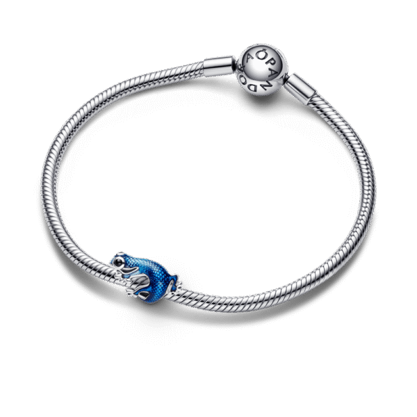 792701C01_3.png Charm Plata 925 - Gecko Azul Metálico