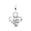 792755C01_2.png Charm Plata 925 - Colgante Triple Trébol de Cuatro Hojas, Corazón y Herradura