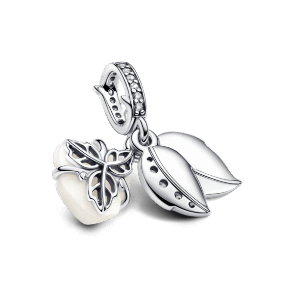 793200C01_3.png Charm Plata 925 - Colgante Doble Rosa Blanca Floreciendo