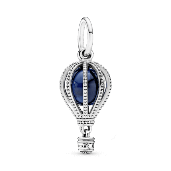 798064NMB_1.png Charm Plata 925 - Colgante De Viaje Globo Aerostático Azul Oscuro