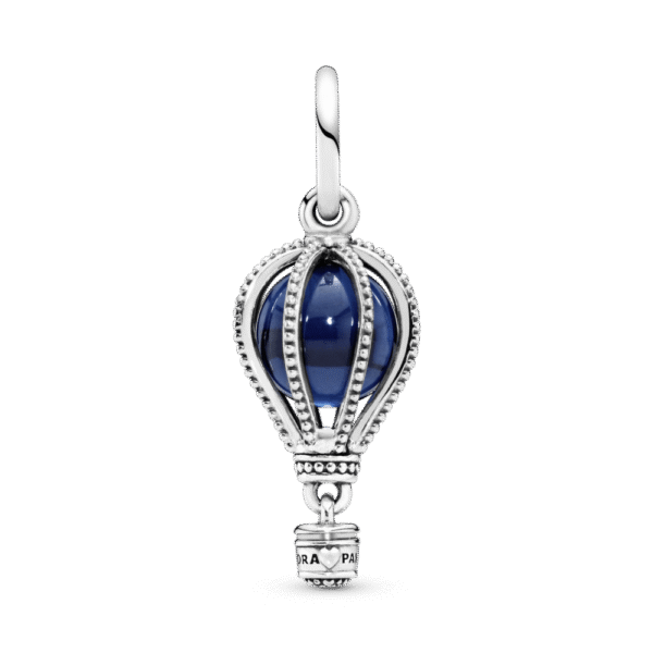 798064NMB_2.png Charm Plata 925 - Colgante De Viaje Globo Aerostático Azul Oscuro