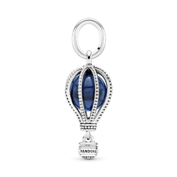 798064NMB_3.png Charm Plata 925 - Colgante De Viaje Globo Aerostático Azul Oscuro