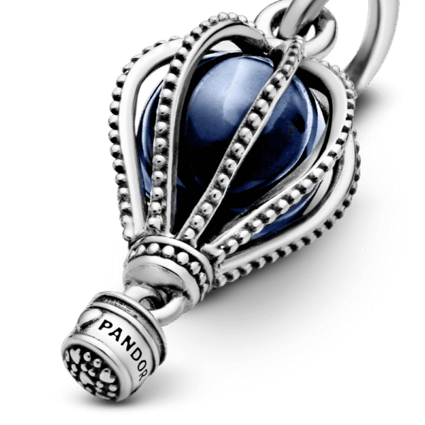 798064NMB_4.png Charm Plata 925 - Colgante De Viaje Globo Aerostático Azul Oscuro