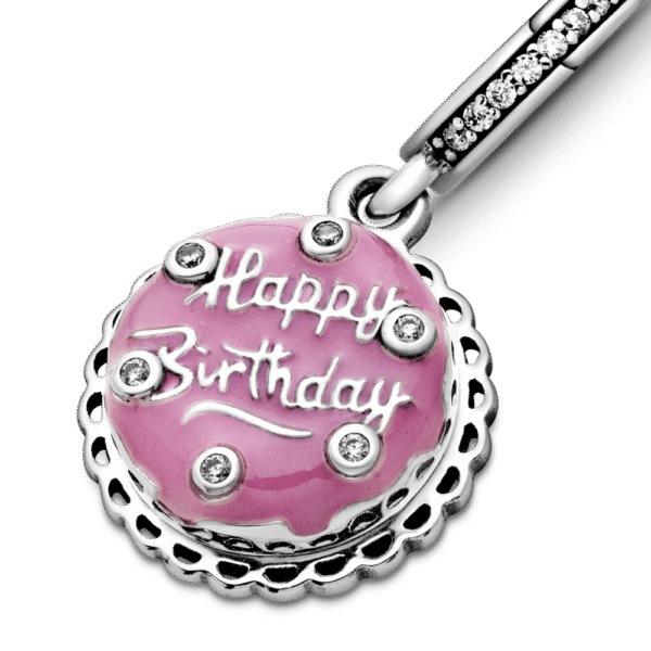 798888C01_4.png Charm Plata 925 - colgante Pastel de cumpleaños rosa