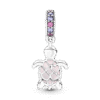 798939C02_2.png Charm Plata 925 - colgante Tortuga de mar rosa de cristal Murano