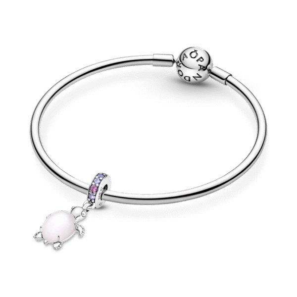 798939C02_5.png Charm Plata 925 - colgante Tortuga de mar rosa de cristal Murano