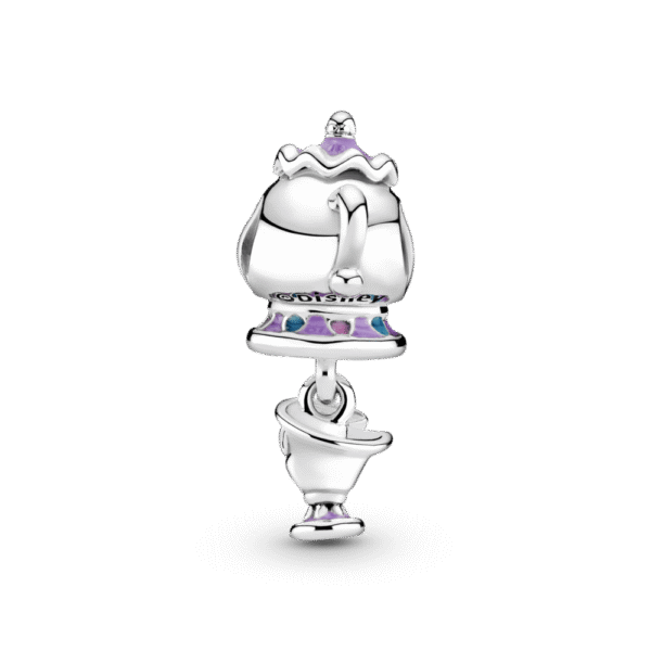 799015C01_2.png Charm Plata 925 - Colgante En Plata De Ley Sra. Potts Y Chip La Bella Y La Bestia De Disney