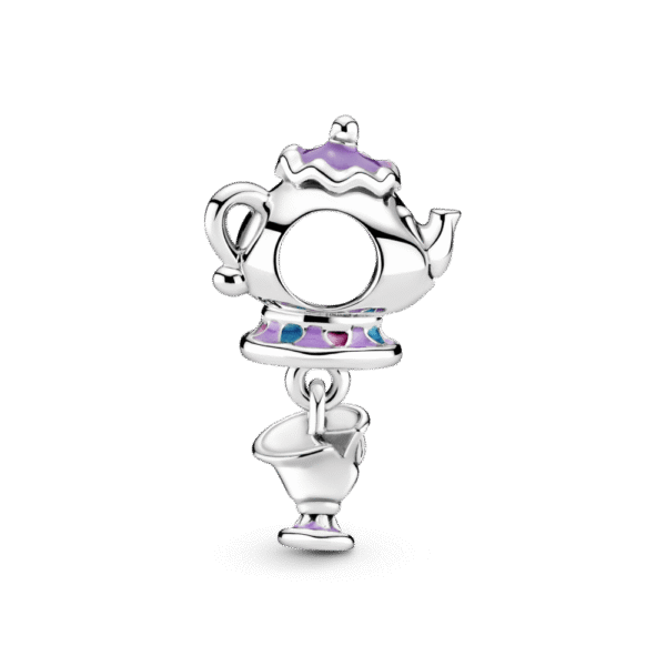 799015C01_3.png Charm Plata 925 - Colgante En Plata De Ley Sra. Potts Y Chip La Bella Y La Bestia De Disney