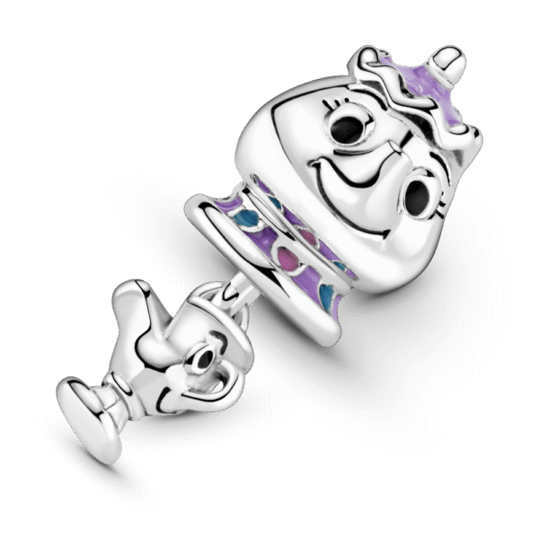 799015C01_4.png Charm Plata 925 - Colgante En Plata De Ley Sra. Potts Y Chip La Bella Y La Bestia De Disney