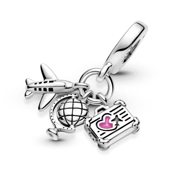 799435C01_4.png Charm Plata 925 - Colgante Avión, Globo Y Maleta
