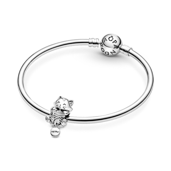 799535C00_5.png Charm Plata 925 - Gatito Y Bola De Estambre
