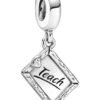 Charm Plata 925 - Pizarrón pizarra "Teach" Regalo Maestro