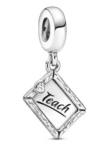 Charm Plata 925 - Pizarrón pizarra "Teach" Regalo Maestro