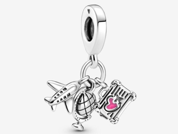 C109.jpg Charm Plata 925 - Colgante Avión, Globo Y Maleta