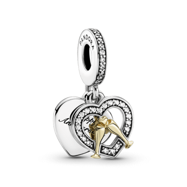 C111.png Charm Plata 925 - Colgante Feliz Aniversario En Dos Tonos