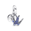 C116.png Charm Plata 925 - Colgante Doble Golondrina Brillante