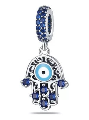 Charm Plata 925 - Amuleto Mano Protectora Ojo Turco