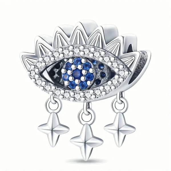 Charm Plata 925 - Ojo Turco con Estrellas de Zirconias