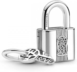 Charm Plata 925 - Colgante Candado Y Llave
