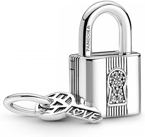 C142.jpg Charm Plata 925 - Colgante Candado Y Llave