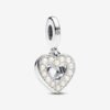 C166.jpg Charm Plata 925 - Colgante Pandora Doble Corazón Blanco "Mom for all that you do"