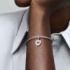 C166.2.jpg Charm Plata 925 - Colgante Pandora Doble Corazón Blanco "Mom for all that you do"