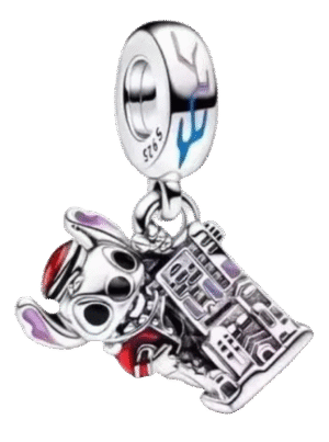 Charm Plata 925 - Stich en edificio