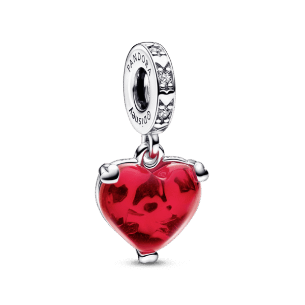 Charm Plata 925 - Corazón Rosa Mickey Beso