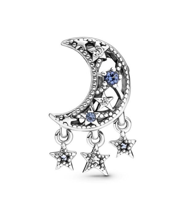 Charm Plata 925 - Luna Con Estrellas