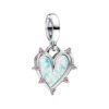 Charm Plata 925 - Corazón Con Espinas Fondo Azul