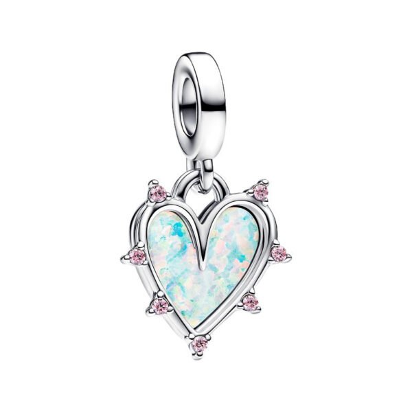 Charm Plata 925 - Corazón Con Espinas Fondo Azul