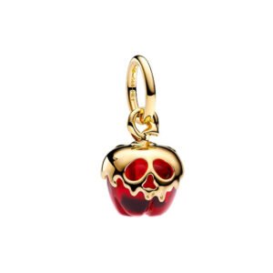 Charm Plata 925 - Manzana Detalles En Dorado