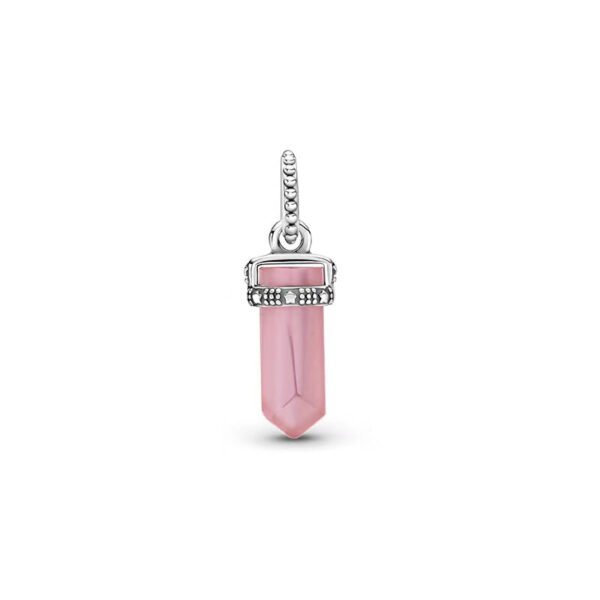 Charm Plata 925 - Cuarzo Rosa
