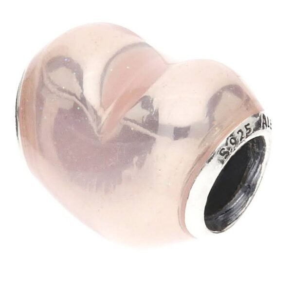 Charm Plata 925 - corazón rosa claro