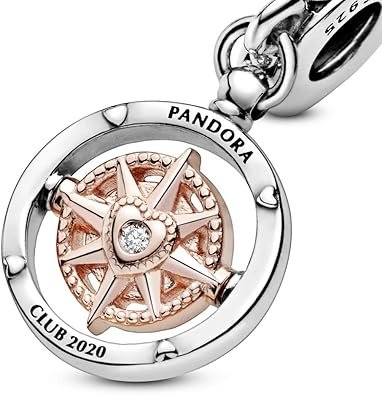 Charm Plata 925 - Brújula Oro Rosa