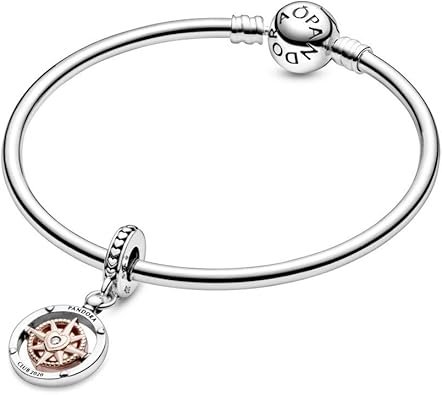 Charm Plata 925 - Brújula Oro Rosa