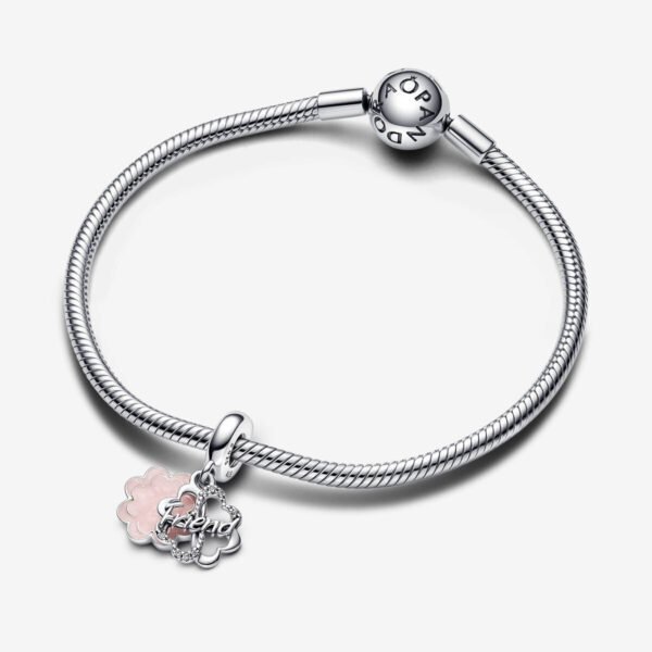 Charm Plata 925 - Colgante Friend Rosa Infinito