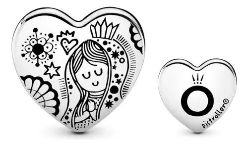 Charm Plata 925 - Corazón Distroller Virgen de Guadalupe