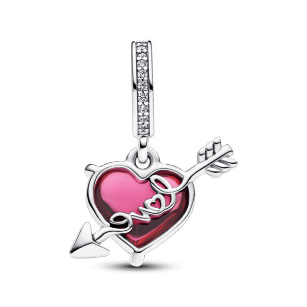 Charm Plata 925 - Corazon Flecha Cupido