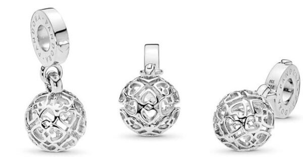 Charm Plata 925 - Redondo De Corazones Colgante